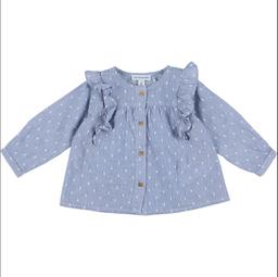 VERTBAUDET - Blouse bleu, blanc - 9 Mois