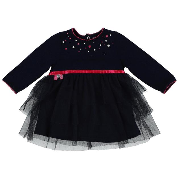 TERRE DE MARINS - Robe noir, rose - 6 Mois