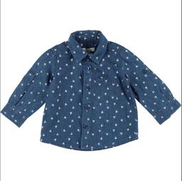 MES PETITS CAILLOUX - Chemise bleu, blanc - 12 Mois