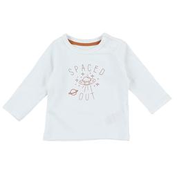 VERTBAUDET - T-shirt blanc, ocre - 3 Mois