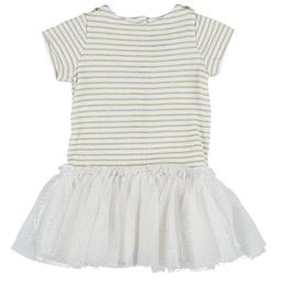 PETIT BATEAU - Robe blanc cassé, doré - 3 Mois