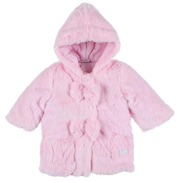 3 POMMES - Manteau fausse fourrure rose - 6 Mois