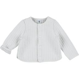 PETIT BATEAU - Cardigan matelassé blanc - 12 Mois