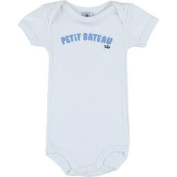 PETIT BATEAU - Body blanc, bleu - 6 Mois