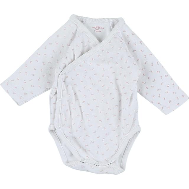 BOUT'CHOU - Body blanc, rose - 1 Mois