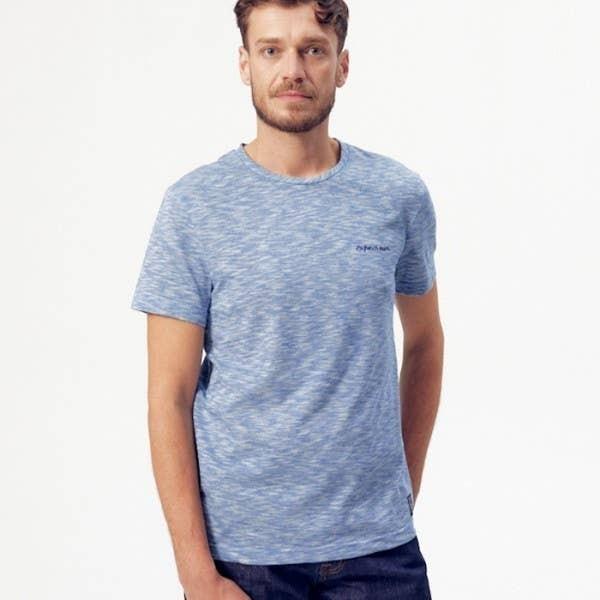 Tee-shirt Baptiste brodé "French Touch" bio & recyclé bleu