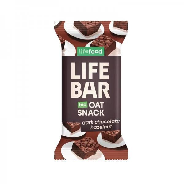 Barre Lifebar snack d'avoine chocolat noir noisettes 40g