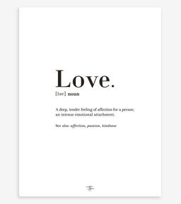 MINIMA - Affiche enfant - Love, définition (anglais)