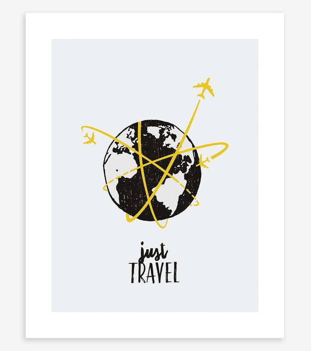 MINI TRAVELERS - Affiche enfant - Avions et globe