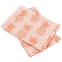 Lot de 2 torchons de cuisine toile 50x70 cm coton PINEAPPLE oran