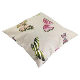 Housse de coussin 45x45 cm TERROSSA Papillons roses Polycoton