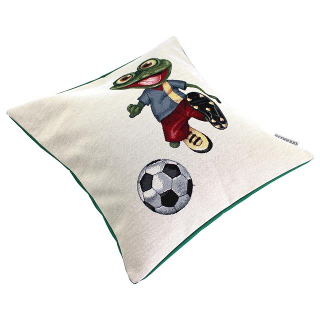 Housse de coussin 45x45 cm GRAZIE Grenouille footballeuse polyco