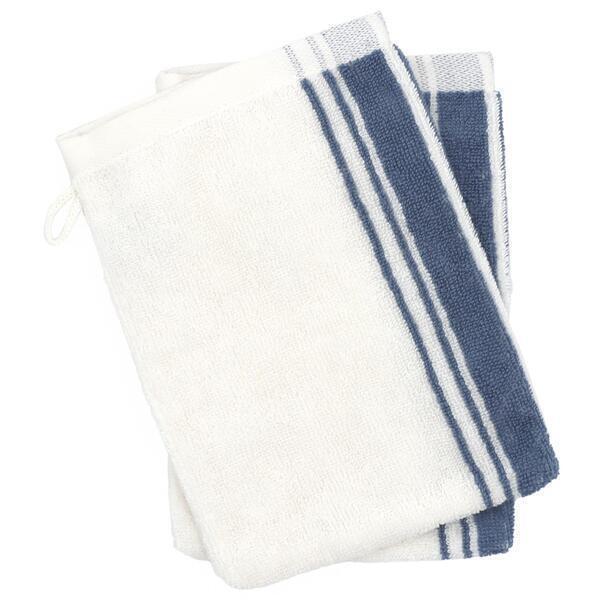 Lot de 2 gants de toilette 16x21 cm coton RIBBON II bleu