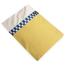 Drap plat bicolore 180x290 cm en 100% percale de coton ROMY Ambr