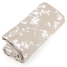 Drap housse imprimé 90x190 cm percale de coton BEL AMOUR beige B