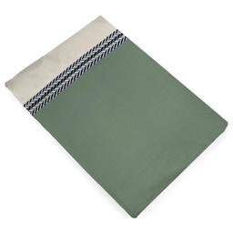 Drap plat 180x290 cm percale coton NOA vert Kaki