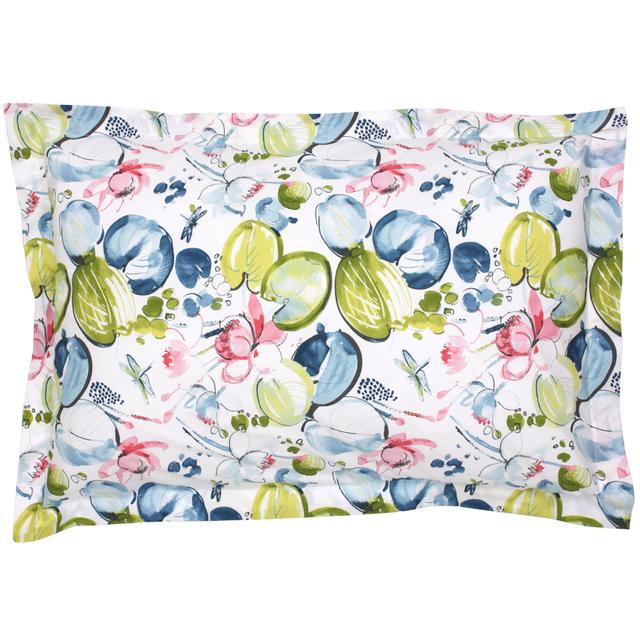 Taie d'oreiller 50x70 cm percale coton NENUPHAR aqua