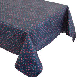 Nappe rectangle enduit 150x200 cm CERISES bleu Marine