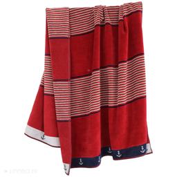 Drap de plage coton et éponge 100x180 cm SAILOR 380 g/m² rouge