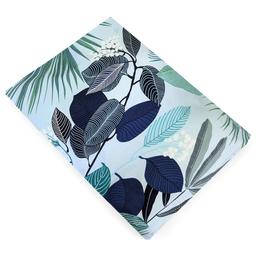 Drap plat 180x290 cm percale de coton MOOREA PACIFIC bleu/vert