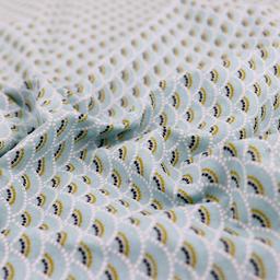 Tissu coton motif géométrique KOI vert Menthe