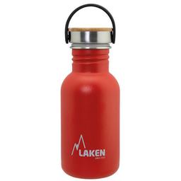 Gourde inox 500ml Rouge, bouchon inox et bambou