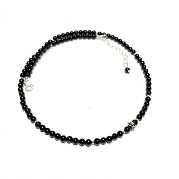 Collier Onyx Noir Argent 925