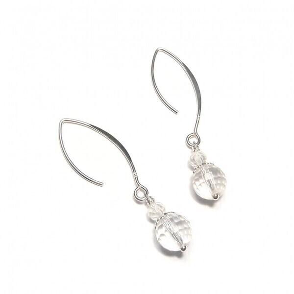 Boucles D'Oreilles Cristal de Roche Argent 925