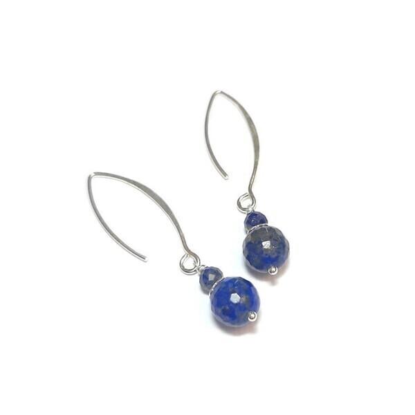 Boucles D'Oreilles Lapis Lazuli Argent 925