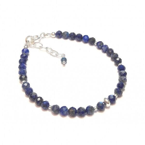 Bracelet Lapis-Lazuli Argent 925 et Pierres Naturelles