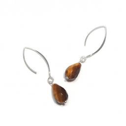 Boucles D'Oreilles Iara Œil de Tigre Argent 925