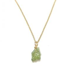 Collier Grenat Vert Argent 925 Doré