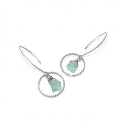 Boucles d'Oreilles Apatite Bleue Argent 925