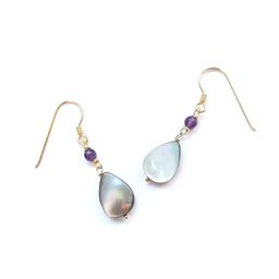 Boucles D'Oreilles Améthyste et Nacre