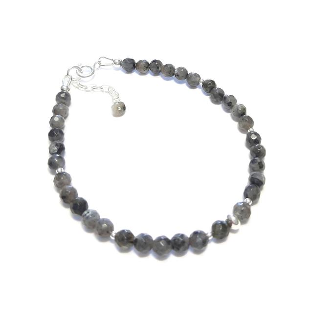 Bracelet Labradorite Noire et Argent 925