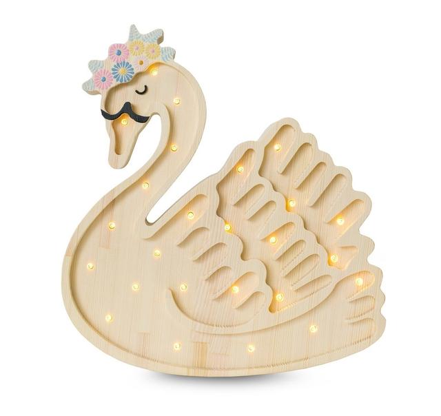 Lampe Veilleuse Cygne bois naturel