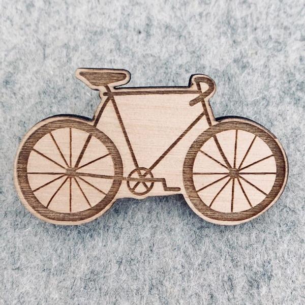 Pin's en bois -Vélo homme