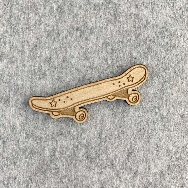 Broche en bois - Skate