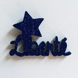 Pin's pailleté - Liberté - Bleu