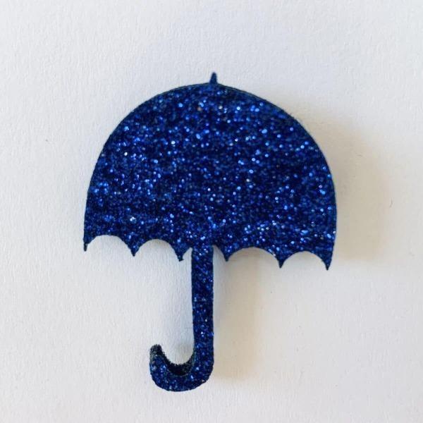 Pin's pailleté - Parapluie - Bleu