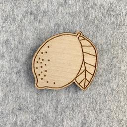 Broche en bois - Citron