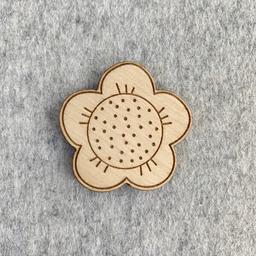 Broche en bois - Fleur ronde