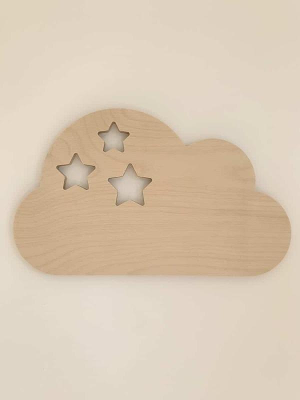 Décoration en bois murale - Nuage étoilé - Grand format