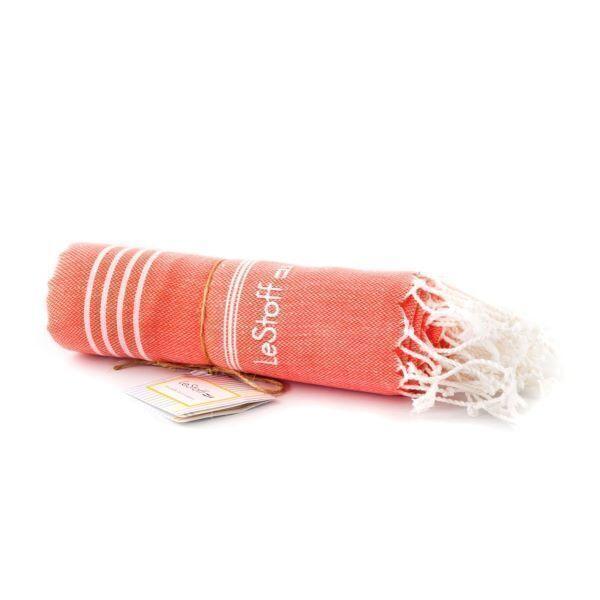 Fouta en coton peigné BIO Corail 95 x 180 cm