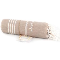 Fouta en coton peigné BIO Beige 95 x 180 cm