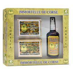 Coffret Beauté Immortelle - 1 Eau Florale, 2 Savons Immortelle