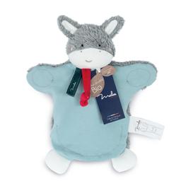 Doudou marionnette Ane en coton biologique 25 CM /COTON BIO