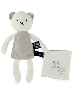 Peluche Ourson 28 cm avec Doudou - Hermine - Coton BIO