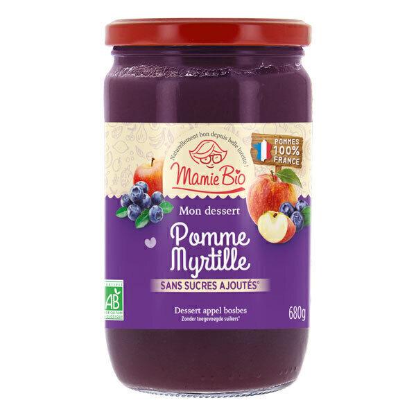 Purée pommes France & myrtilles sans sucre ajoutés 680g