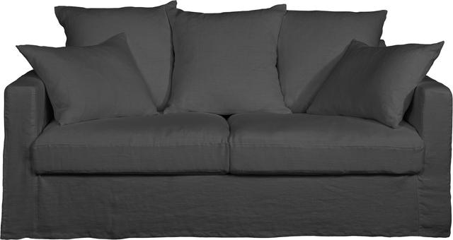 Canapé lin 3 pl SOFIA 177 cm fixe tissu Anthracite